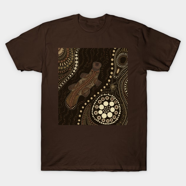 Aboriginal Platypus Art T-Shirt by Suneldesigns